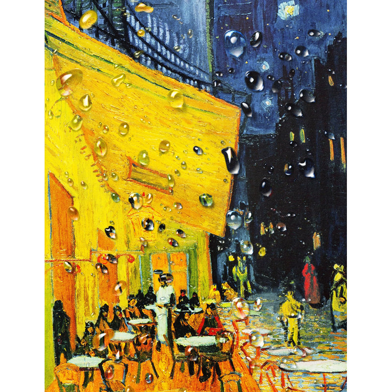 «Café Terrace at Night» par Vincent Van Gogh, reproduction d'art encadrée pour décoration murale, Toile tendue