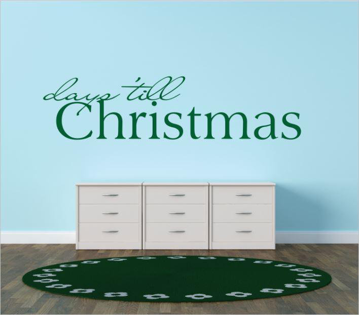 Décalcomanie murale jours’jusqu’à noël, H 10 po x l 40 po x P 0,16 po, Vert