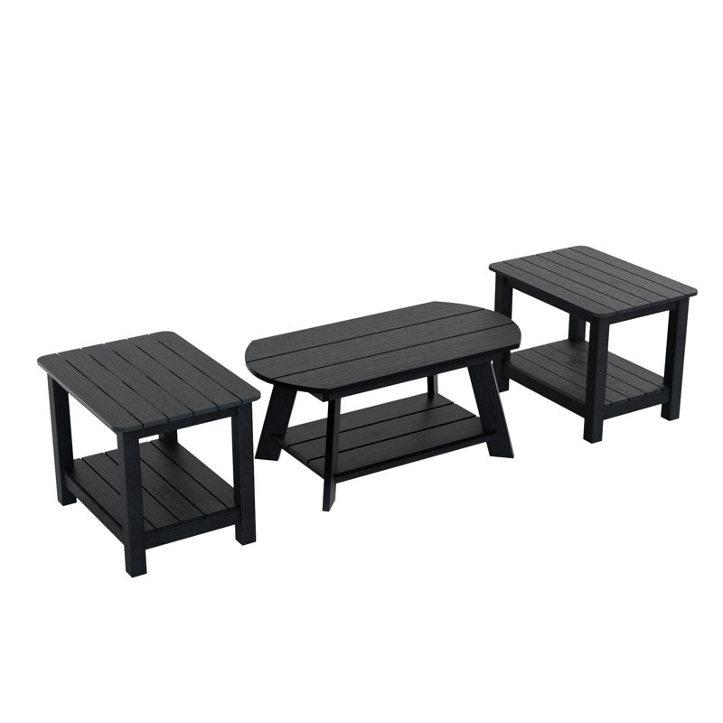 Arrlo Oval Outdoor Side Table ,, Black