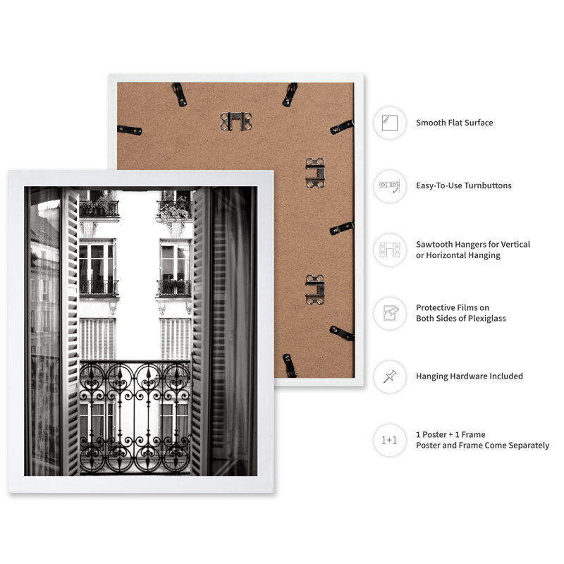 Parisian Home, Poster, White Framed, 16"H x 20"W