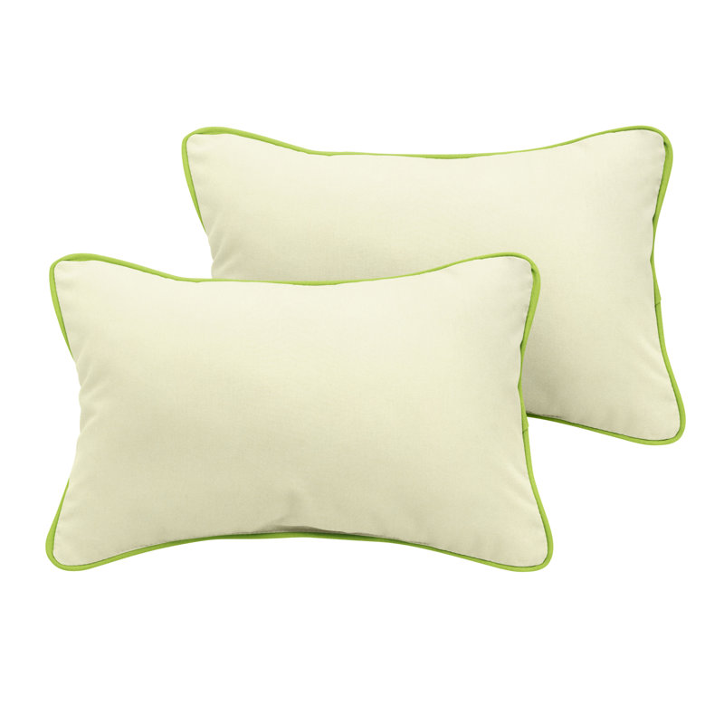 Woodvine Solid Colour Outdoor Reversible Throw Pillow, 12" x 24"