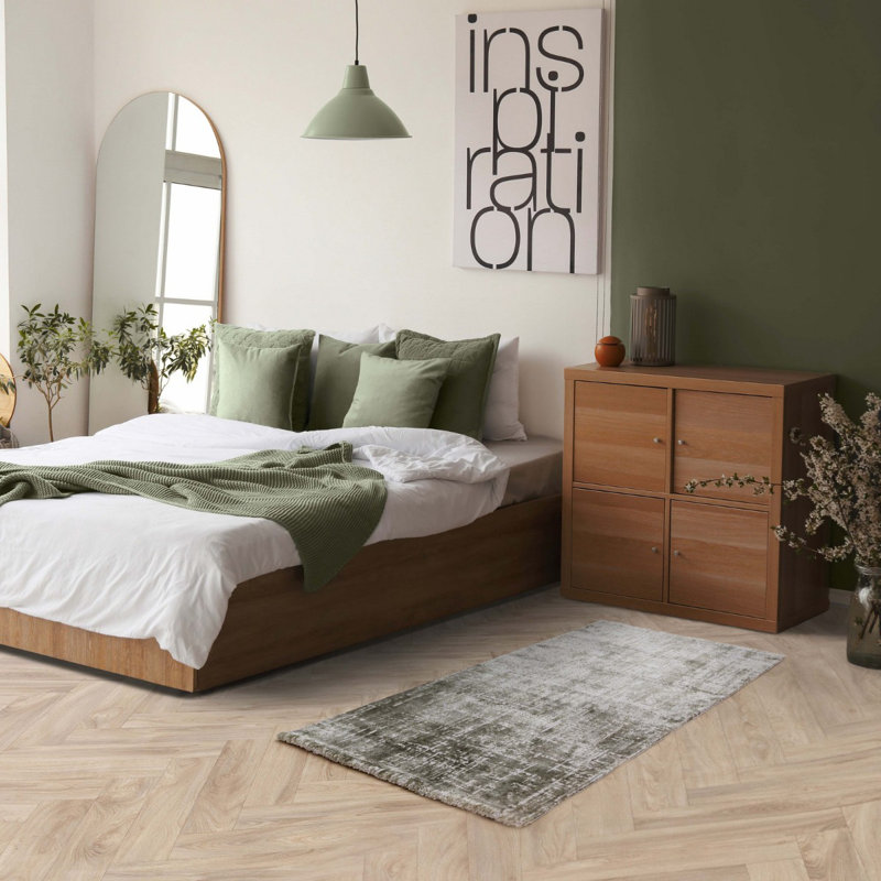 Abstract Green Luxurious Modern Easy To Clean Rug For Dining Room Bedroom & Living Room, Rectangle 200 x 290cm