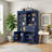 Extra Tall 75" Freestanding Buffet Cabinet With Hutch - Maximized Storage, 4 Drawers & Glass Doors-1457141641