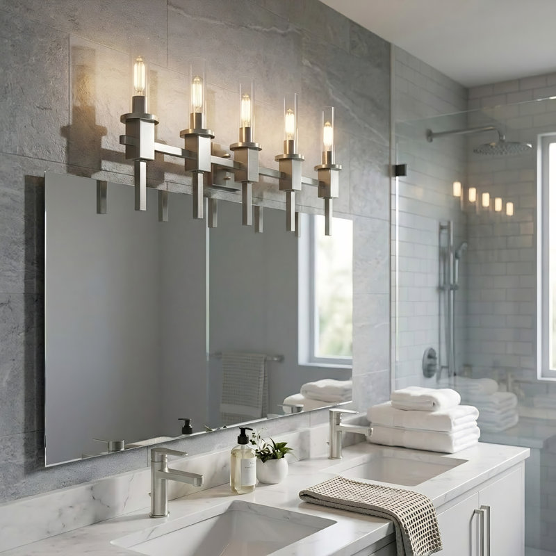 Éclairage pour meuble-lavabo à intensité variable Cathern, 5, Blanc