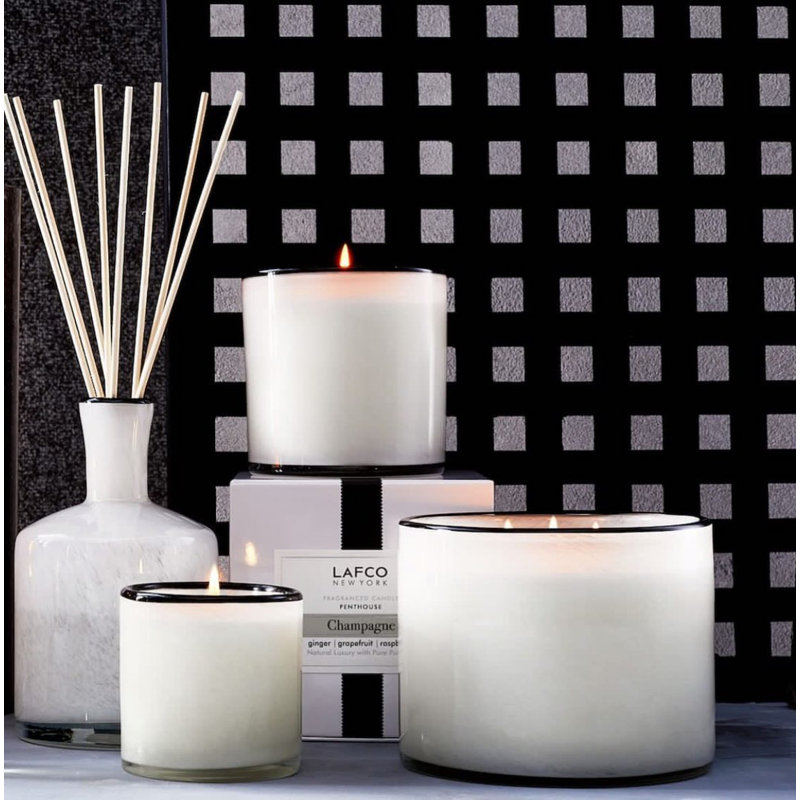 House & Home Champagne Scented Jar Candle, 3" H x 3" W x 3" D