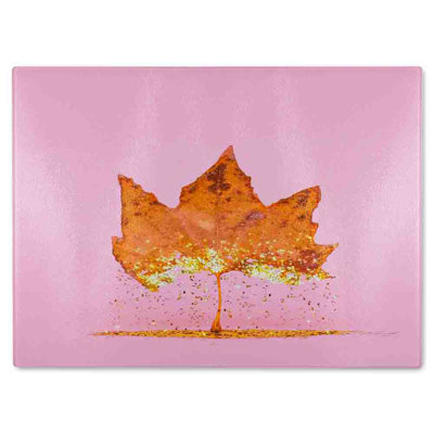 Glitter Leaf Glass Chopping Board