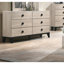 Meuble de chambre à coucher de style moderne avec commode 1 pièce seulement avec poignées à 6 tiroirs et plateau en faux marbre