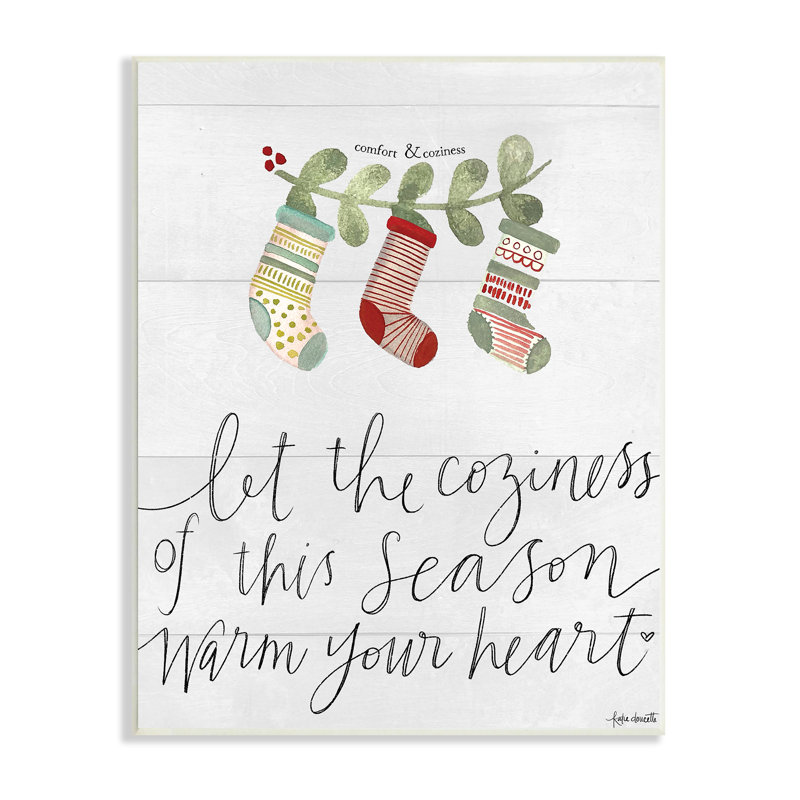 «Coziness of this Season» par Katie Doucette - Art textuel, H 15 po x l 10 po, Plaque murale