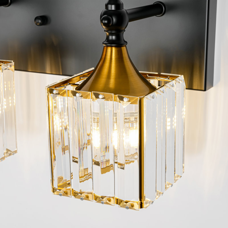 Applique murale pour salle de bain 3 lumières en cristal