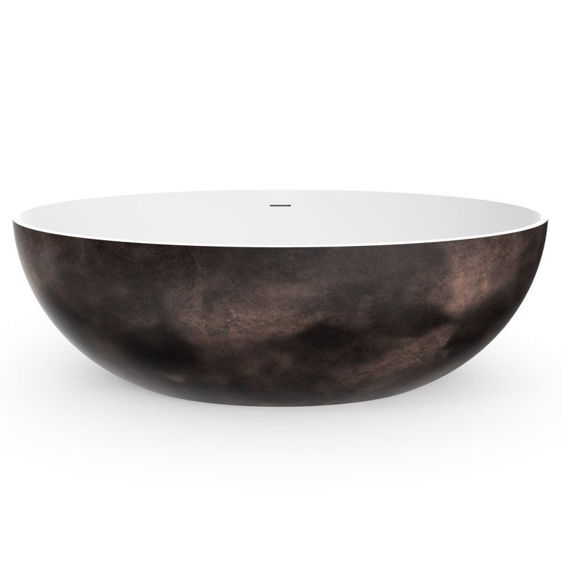 Baignoire de trempage autoportante à surface solide de 67 pouces, blanc mat et noyer, d'une seule pièce, idéale pour la salle de bain dans les hôtels avec surface 67 * 38,2 * 22, finition, espaces de conception simple