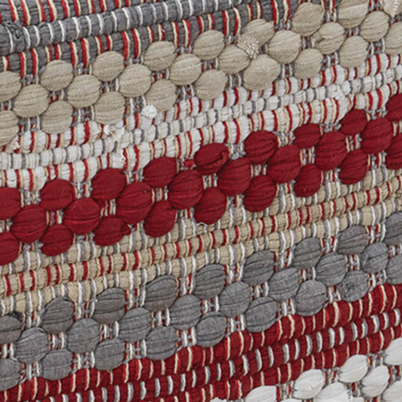 Farmhouse Holiday Chindi Table Runner, 54" L x 13" W, Gray/Red