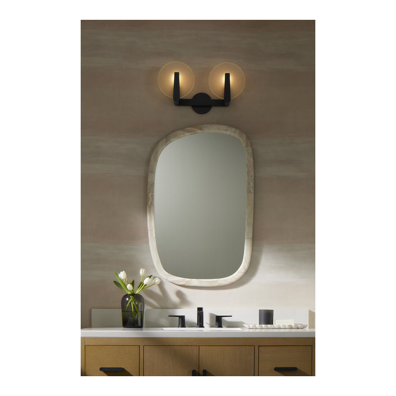 Hint Two-Light Sconce, Matte Black