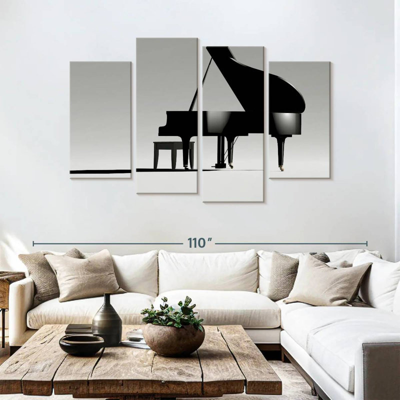 Piano à queue Abarca sur fond blanc, H 54 po x l 84 po