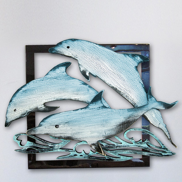 Handmade Coastal Wall Decor on Wood, 24" H x 17" W