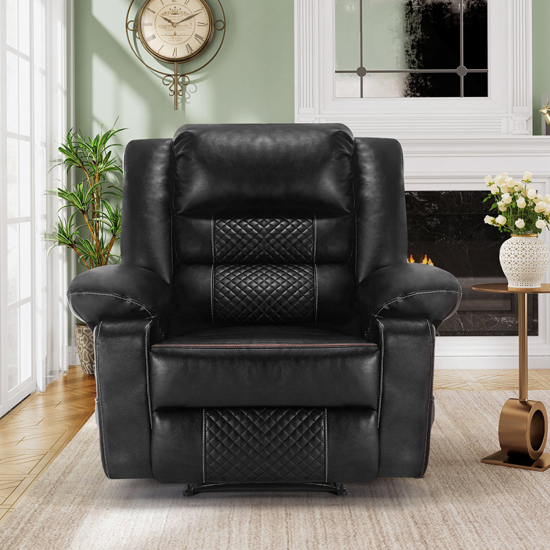 Fauteuil inclinable de massage en cuir respirant, Noir