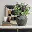 Vase décoratif vintage texturé rustique vintage bleu et brun avec poignées Amphora-118537746