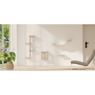 Meuble mural moderne pour chat - 4 pièces