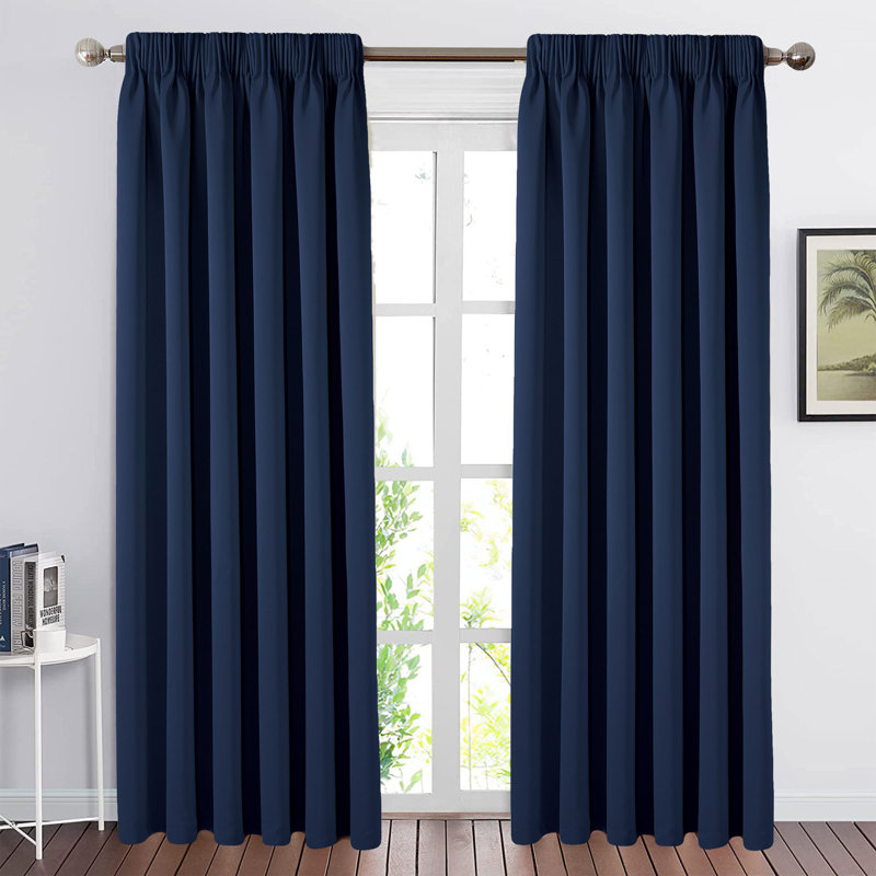 Fiffer Blackout Curtain Pair, Blue, 229 x 229 cm