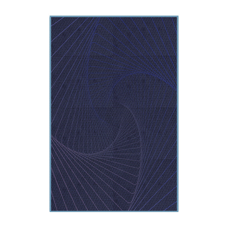 Tapis géométrique bleu marine, Tapis de couloir 2 pi x 5 pi