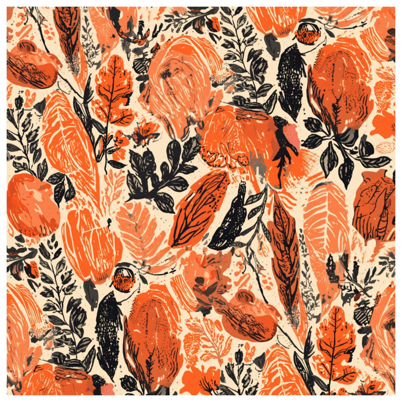 Édredon à feuilles orange, Queen