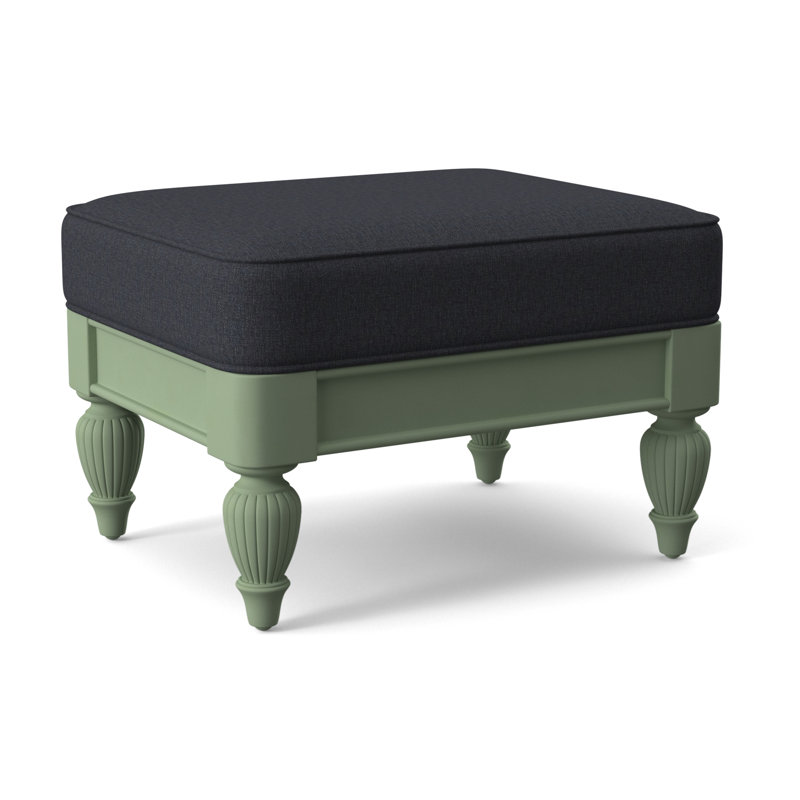 Grand View Ottoman, Black Buffalo Check; 0120-81, Celery Finish