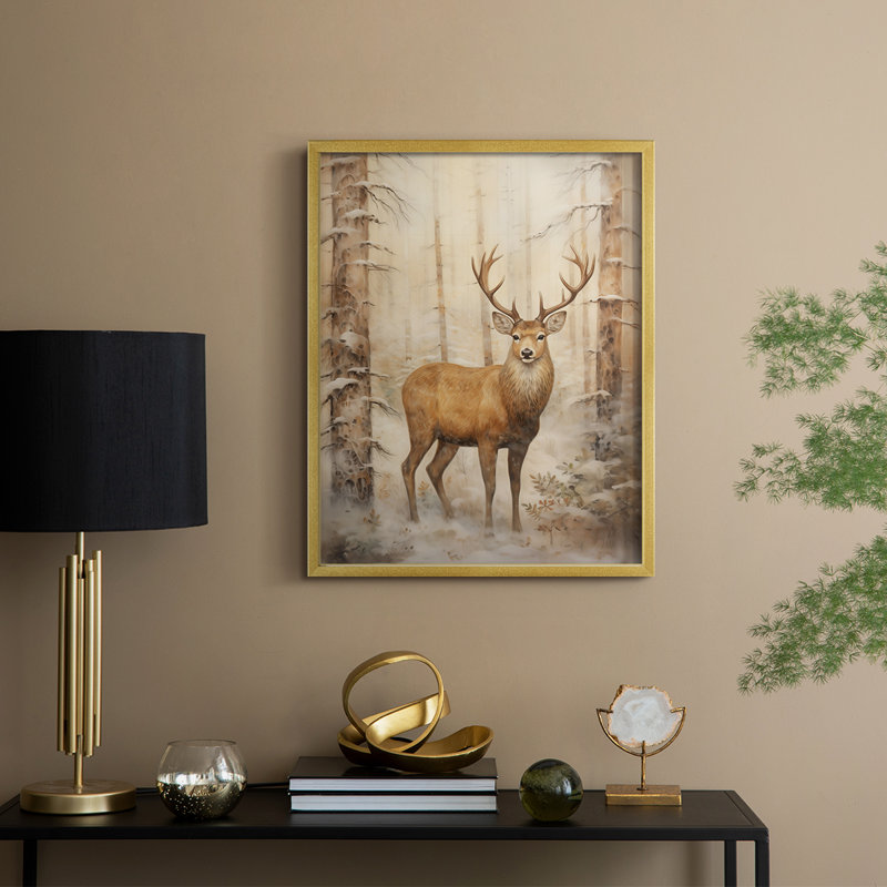 «Christmas Holiday Art» DCLxxxi, reproduction d'art encadrée - bois massif, H 11 po x l 9 po, Doré