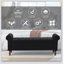 Banc de rangement capitonné de 62 po pour la chambre à coucher 62 po, repose-pieds rembourré en tissu moderne, banc de fenêtre