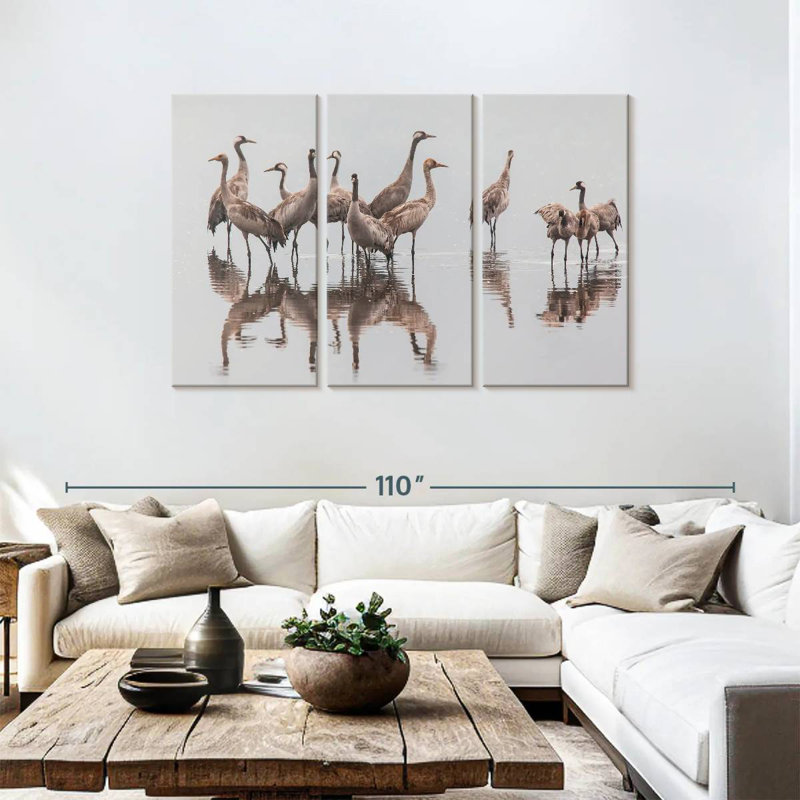 Brampt Sandhill Crane Flock, 48" H x 74" W