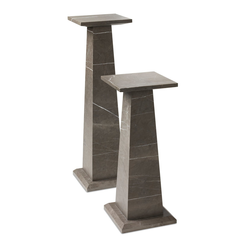 Ellric Pedestal Set, Beige Marble