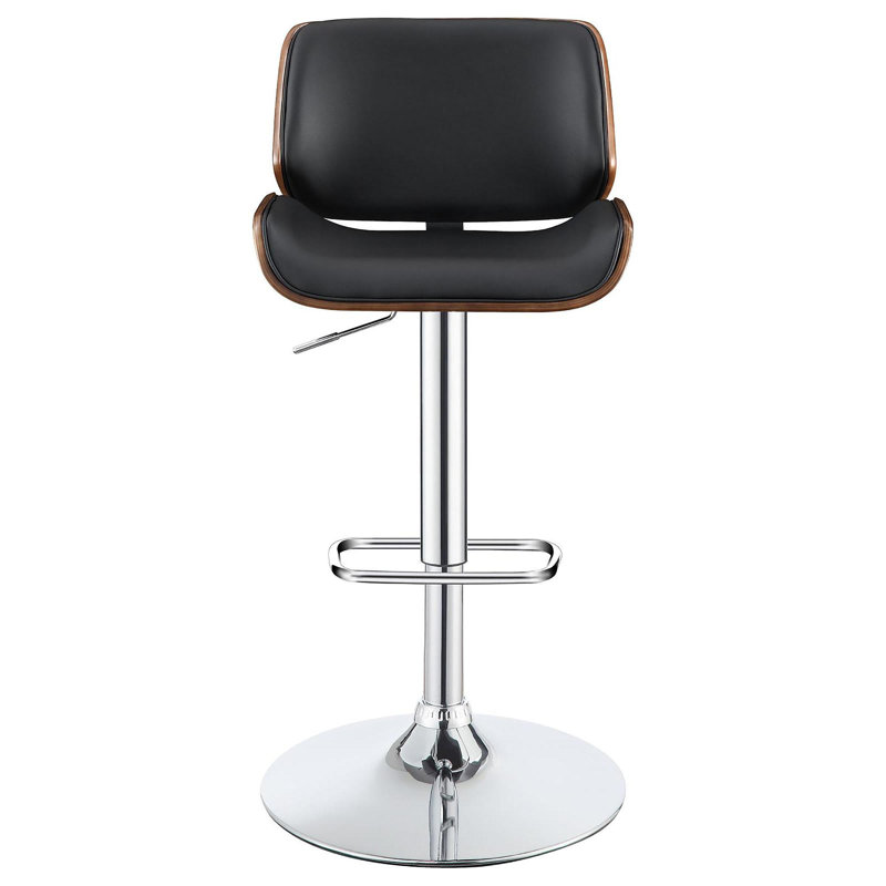 Black And Chrome Adjustable Bar Stool