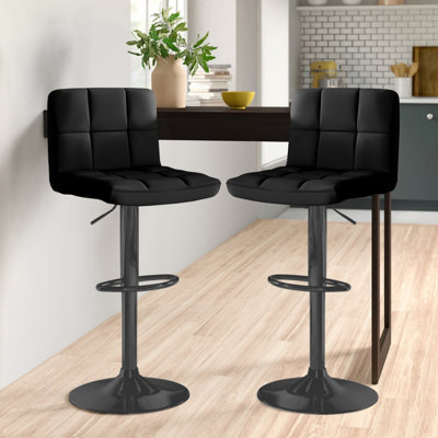 Shayna Swivel Upholstered Adjustable Height Bar Stool