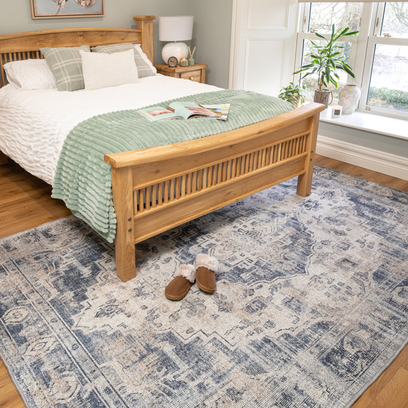 Vintage Look Cotton Flatweave Area Rug, 160cm x 230cm