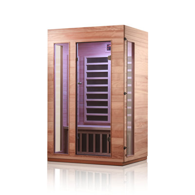 2-Person Indoor Infrared Sauna Room, 7 Low-EMF Panels, 1730W, 7-Color LED, Energy-Efficient Design Sauna Room