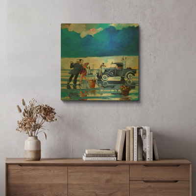 « Soirée en amoureux n° 1 » de Ronald West, tableau mural en métal, 61 cm x 61 cm