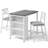  3-Piece Transitional Style Small Dining Room Set With Adjustable Storage Shelves, 35'' W Counter Height Dining Table Set With 2 PU Upholstered Chairs For Small Space, Breakfast Nook, Living Room And Study Room-1988206275