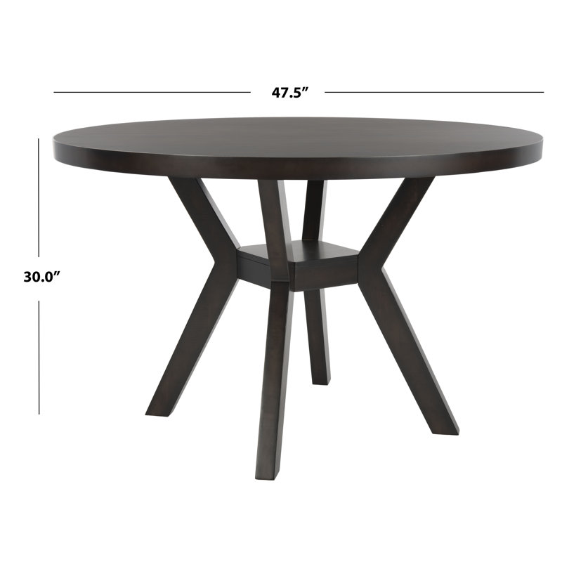 Luis Round Dark Brown Solid Wood Dining Table