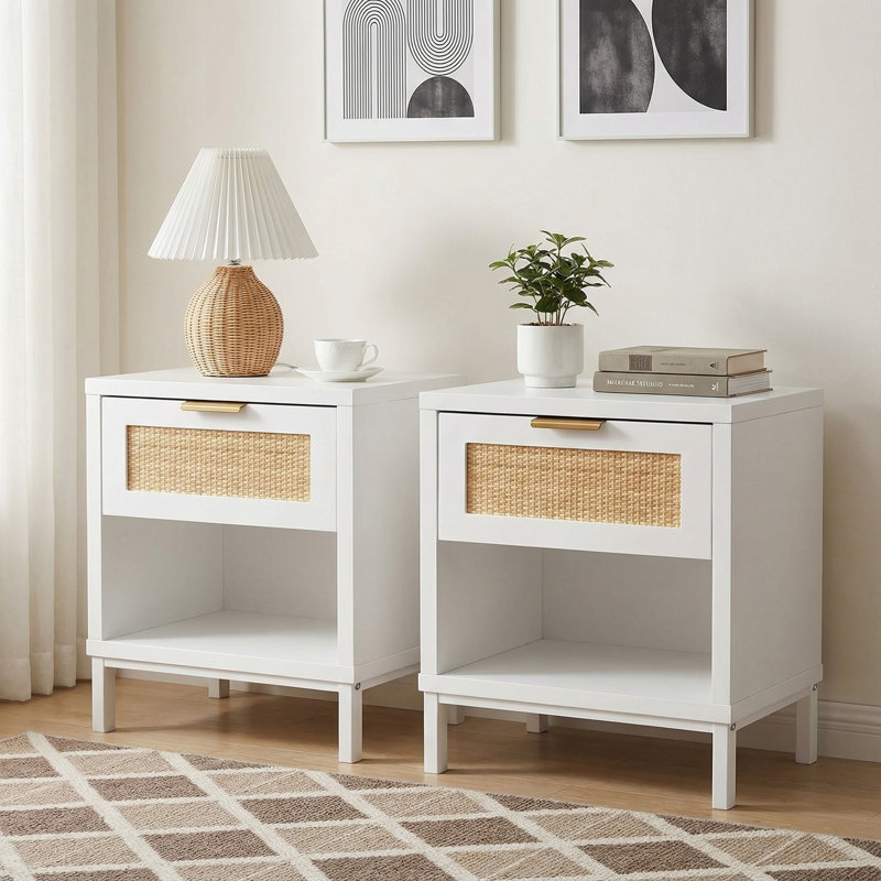 White Nightstand – Boho Bedside Tables