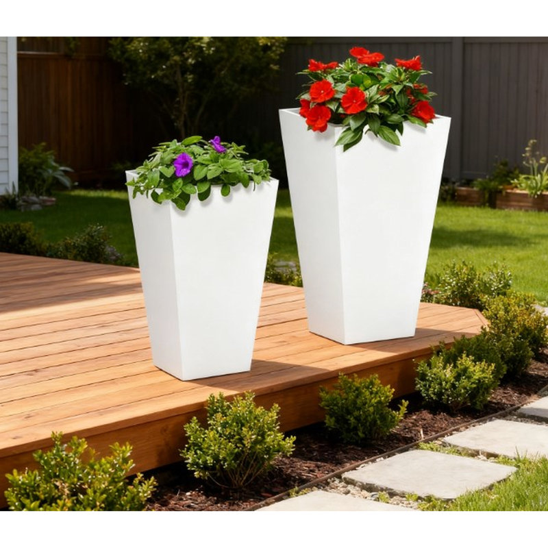 Ensemble de jardinières durables, conception moderne en oxyde de magnésium pour l'intérieur et l'extérieur