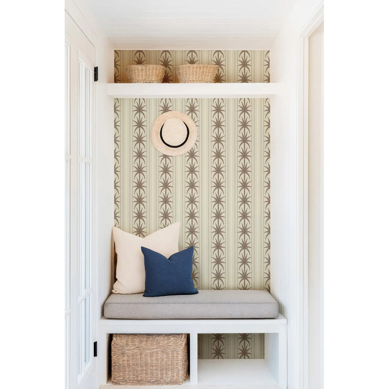 Ocean Drive Stripe - Wallpaper, Coconut Linen, Premium Paper