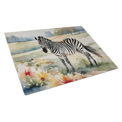 Zebra Glass Cutting Board Large