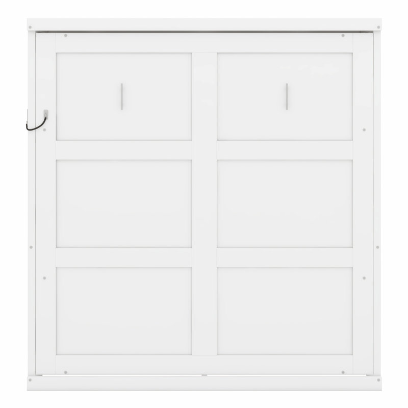 Lit escamotable escamotable dans une armoire Murphy, Blanc, Full / Double