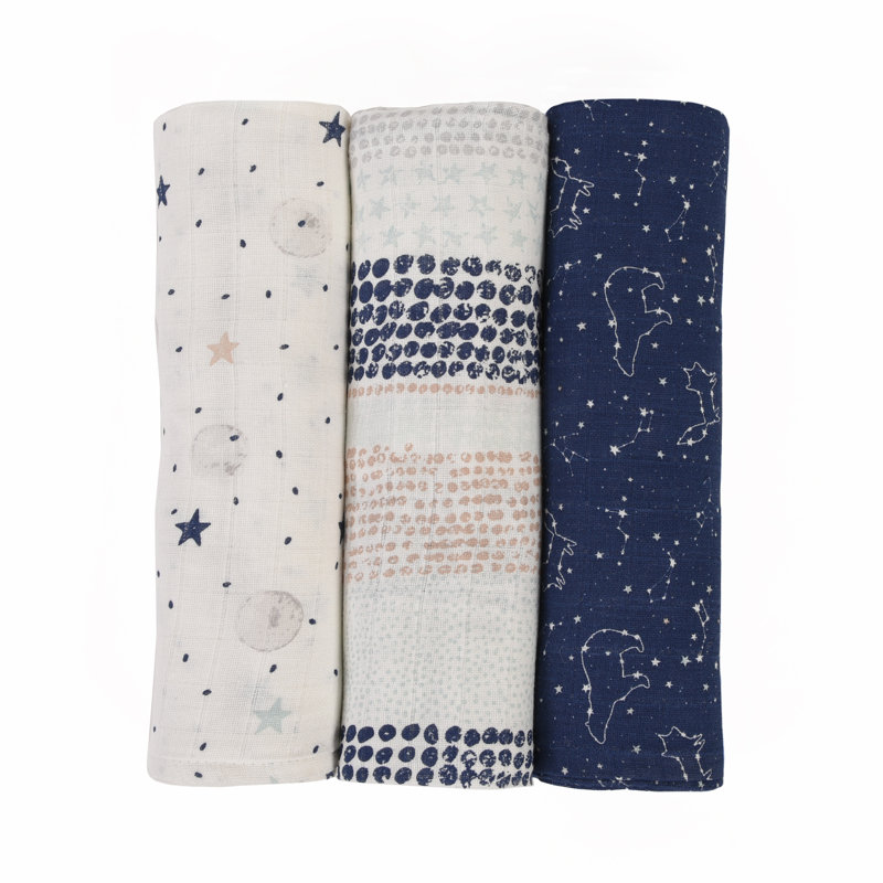 Paquet de 3 couvertures en mousseline de coton Baby's First By Isabelle & Max ™, nuit étoilée