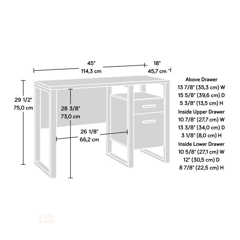 Bureau compact à caisson simple brun foncé avec rangement, idéal pour les bureaux à domicile et les zones d'étude, durable et élégant.
