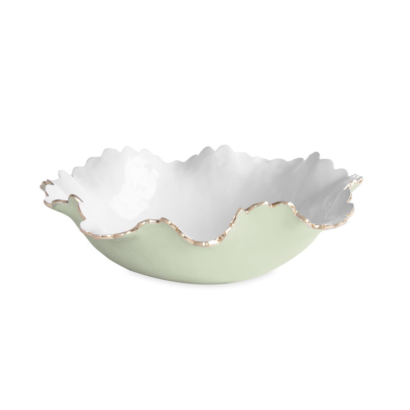 Encanto Serving Bowl, Pistachio;White