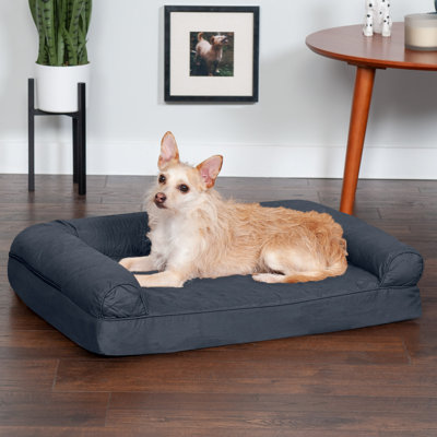 Quilted Orthopedic Bolster Sofa Pet Bed
