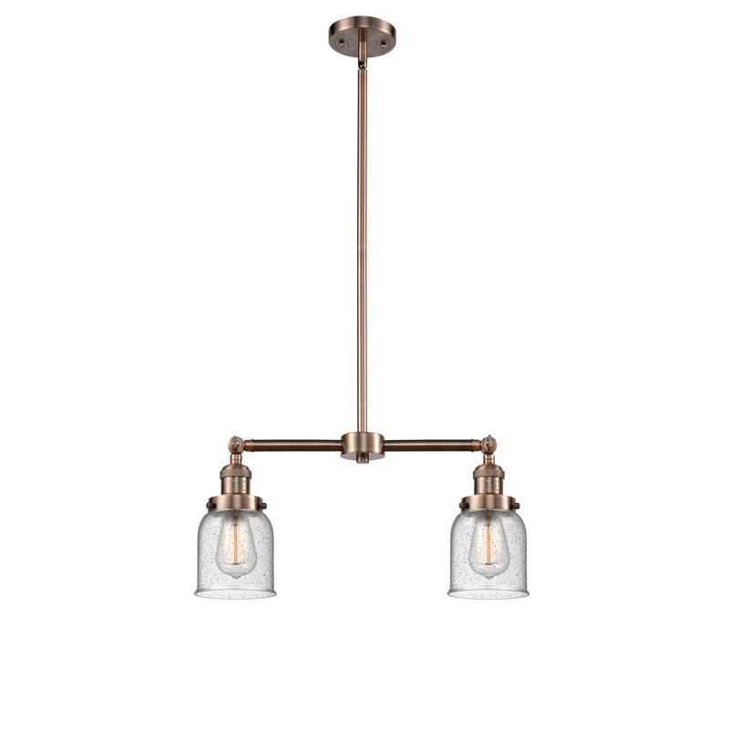 Bell - 2 Light 21" Island Light, Seedy, No Bulb Included, Antique Copper