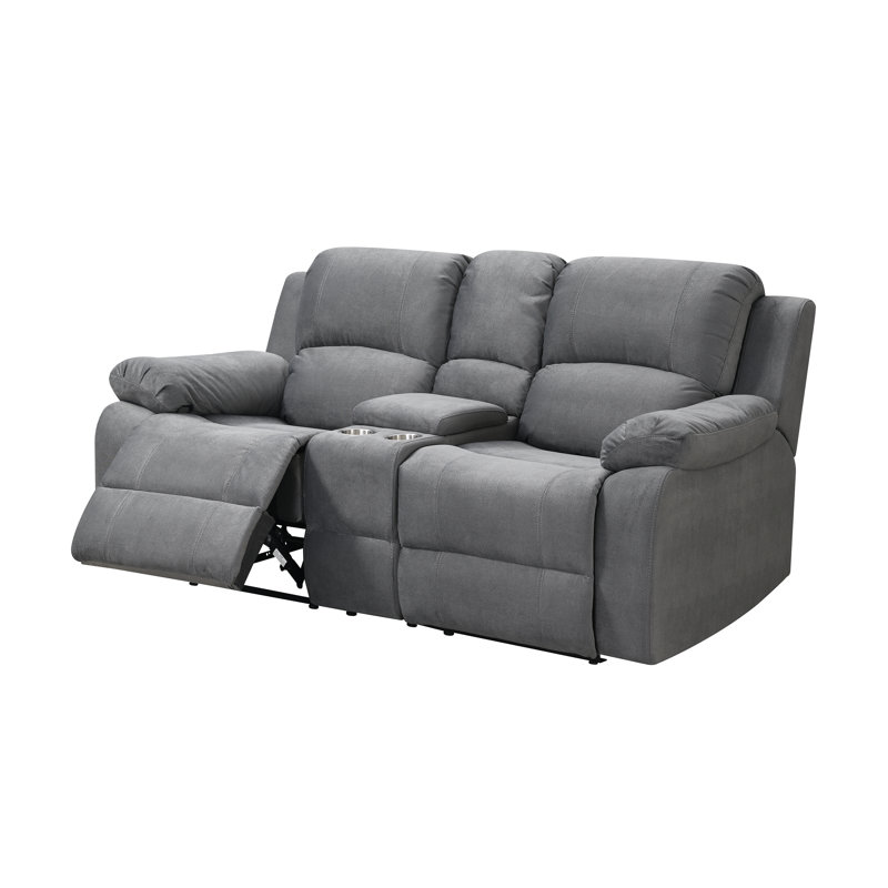 Kulp Upholstered L-Shaped Sectional, Gray Polyester Blend