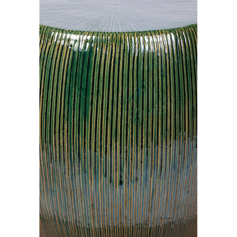 Sunburst Garden Stool, Emerald Texture Gloss