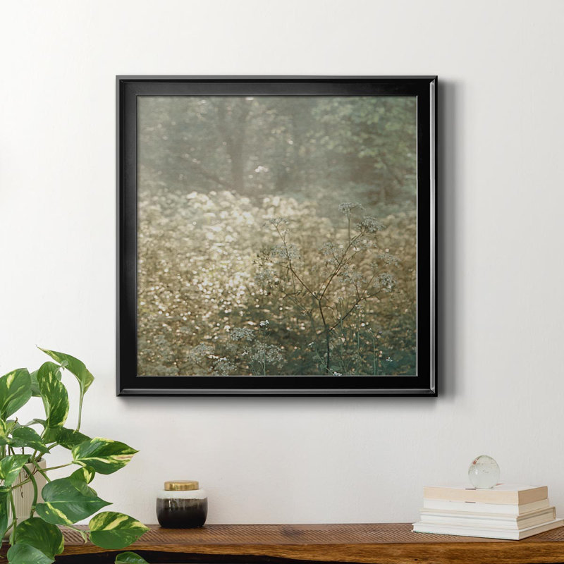 «Foret De Tenom», peinture sur toile encadrée, H 26,5 po x l 26,5 po x P 1,5 po, Cadre noir