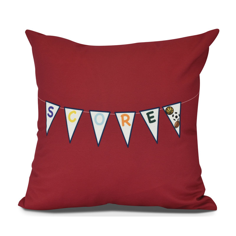 Housse de coussin d'extérieur carrée Goals, Gourds and Gatherings, 20 po x 20 po, Rouge